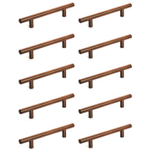 Load image into Gallery viewer, Diversa Dark Antique Copper Euro Style 3-3/4" (96mm) Cabinet Bar Pull - 10 PACK