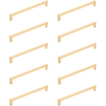 Load image into Gallery viewer, Diversa Brushed Gold 7-1/2" (192mm) Square Edge Solid Cabinet Bar Pull - 10 PACK