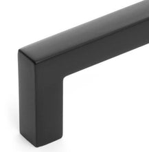 Load image into Gallery viewer, Diversa Matte Black 3-3/4" (96mm) Square Edge Solid Cabinet Bar Pull