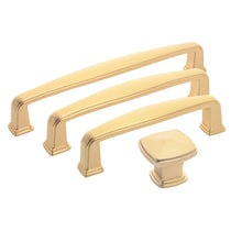 Load image into Gallery viewer, Diversa Brushed Gold Traditional 3" (76mm) Cabinet Drawer Pull - 10 PACK