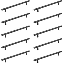 Load image into Gallery viewer, Diversa Matte Black Euro Style 7-1/2" (192mm) Cabinet Bar Pull - 10 Pack