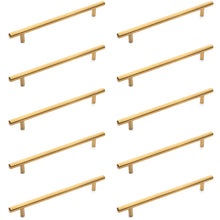 Load image into Gallery viewer, Diversa Brushed Brass Euro Style 7-1/2" (192mm) Cabinet Bar Pull - 10 PACK