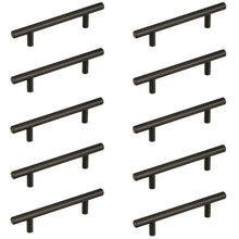 Load image into Gallery viewer, Diversa Matte Black Euro Style 3-3/4" (96mm) Cabinet Bar Pull - 10 PACK