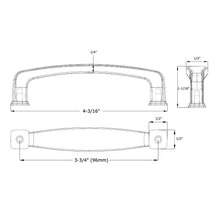 Load image into Gallery viewer, Diversa Brushed Gold Traditional 3-3/4" (96mm) Cabinet Drawer Pull