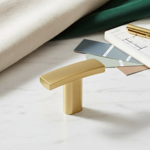 Load image into Gallery viewer, Diversa Brushed Gold Subtle Arch Cabinet Knob
