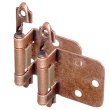 Load image into Gallery viewer, Diversa Variable Overlay Antique Copper Cabinet Hinges (Pair)
