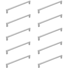 Load image into Gallery viewer, Diversa Brushed Satin Nickel 7-1/2&quot; (192mm) Square Edge Solid Cabinet Bar Pull - 10 PACK
