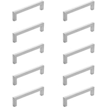 Load image into Gallery viewer, Diversa Brushed Satin Nickel 3-3/4&quot; (96mm) Square Edge Solid Cabinet Bar Pull - 10 PACK
