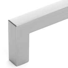 Load image into Gallery viewer, Diversa Brushed Satin Nickel 3-3/4&quot; (96mm) Square Edge Solid Cabinet Bar Pull - 10 PACK
