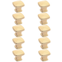 Load image into Gallery viewer, Diversa Brushed Gold Square Solid Cabinet Knob - 10 PACK
