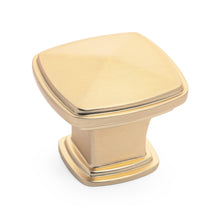 Load image into Gallery viewer, Diversa Brushed Gold Square Solid Cabinet Knob
