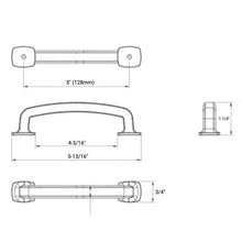 Load image into Gallery viewer, Diversa Antique Copper Trinity 5&quot; (128mm) Cabinet Drawer Pull
