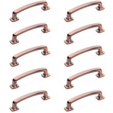 Load image into Gallery viewer, Diversa Antique Copper Trinity 3-3/4&quot; (96mm) Cabinet Drawer Pull - 10 PACK
