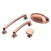 Load image into Gallery viewer, Diversa Antique Copper Trinity 3-3/4&quot; (96mm) Cabinet Drawer Pull
