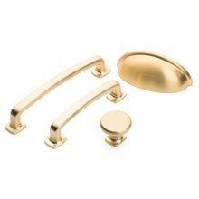 Load image into Gallery viewer, Diversa Brushed Gold Trinity 3-3/4&quot; (96mm) Cabinet Drawer Pull
