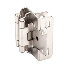 Load image into Gallery viewer, Diversa Partial Wrap 1/2&quot; Overlay Brushed Satin Nickel Cabinet Hinges (Pair)
