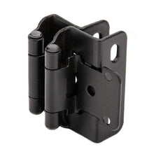 Load image into Gallery viewer, Diversa Partial Wrap 1/2&quot; Overlay Matte Black Cabinet Hinges (Pair)
