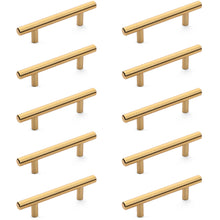 Load image into Gallery viewer, Diversa Brushed Brass Euro Style 3&quot; (76mm) Cabinet Bar Pull- 10 PACK
