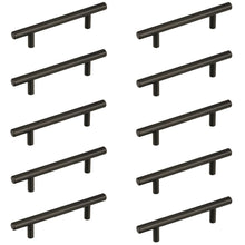 Load image into Gallery viewer, Diversa Matte Black Euro Style 3-3/4&quot; (96mm) Cabinet Bar Pull - 10 PACK
