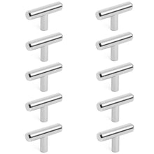 Load image into Gallery viewer, Diversa Brushed Satin Nickel Euro Style T-Bar Cabinet Knob - 10 PACK
