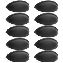 Load image into Gallery viewer, Diversa Matte Black 3&quot; (76mm) Cabinet Cup Pull - 10 PACK
