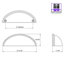 Load image into Gallery viewer, Diversa Antique Copper 3&quot; (76mm) Cabinet Cup Pull

