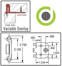 Load image into Gallery viewer, Diversa Variable Overlay Antique Copper Cabinet Hinges (Pair)
